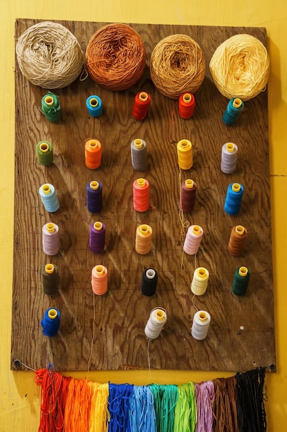 zbiór haftów i nici