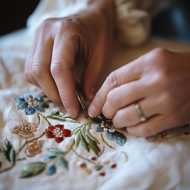 rzemieślnik haftujący wzór